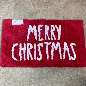 LAST ONE! NWT Rae Dunn Red & White MERRY CHRISTMAS Bath Rug